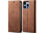 Custodia Per Iphone 15 Pro Max, Custodia A Portafoglio In Pelle Con Chiusura Magnetica E Supporto Marrone