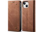 Custodia Per Iphone 15, Custodia A Portafoglio In Pelle Con Chiusura Magnetica E Supporto Marrone