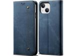 Custodia Per Iphone 15 Plus, Custodia A Portafoglio In Pelle Con Chiusura Magnetica E Supporto Blu