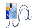 Custodia Con Cinturino Per Xiaomi Redmi Note 11S / Note 11 4G, Bumper In Tpu A Fantasia, Custodia Protettiva Con Cinturino Regolabile Blu