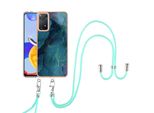 Custodia Con Cinturino Per Xiaomi Redmi Note 11Pro 5G / 4G, Paraurti In Tpu A Fantasia, Custodia Protettiva Con Cinturino Regolabile Verde