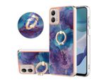 Custodia Per Motorola Moto G53, Custodia Protettiva In Silicone Tpu A Fantasia Con Supporto Ad Anello Viola
