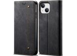 Custodia Per Iphone 15 Plus, Custodia A Portafoglio In Pelle Con Chiusura Magnetica E Supporto Nero