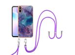Custodia Con Cinturino Per Xiaomi Redmi 9A, Paraurti In Tpu A Fantasia, Custodia Protettiva Con Cinturino Regolabile Viola