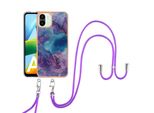 Custodia Con Cinturino Per Xiaomi Redmi A1, Paraurti In Tpu A Fantasia, Custodia Protettiva Con Cinturino Regolabile Viola