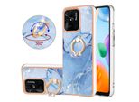 Custodia Per Xiaomi Redmi 10C, Custodia Protettiva In Silicone Tpu Bumper A Fantasia Con Supporto Ad Anello Blu