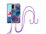 Custodia Con Cinturino Per Xiaomi Redmi Note 10S / Note 10 4G, Paraurti In Tpu A Fantasia, Custodia Protettiva Con Cinturino Regolabile Viola