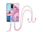 Custodia Con Cinturino Per Xiaomi Redmi Note 10S / Note 10 4G, Paraurti In Tpu A Fantasia, Custodia Protettiva Con Cinturino Regolabile Rosa