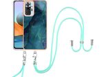 Custodia Con Cinturino Per Xiaomi Redmi Note 10 Pro / Note 10 Pro Max, Paraurti In Tpu A Fantasia, Custodia Protettiva Con Cinturino Regolabile Verde