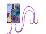 Custodia Con Cinturino Per Xiaomi Redmi Note 11Pro 5G / 4G, Paraurti In Tpu A Fantasia, Custodia Protettiva Con Cinturino Regolabile Viola