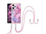 Custodia Con Cinturino Per Xiaomi Poco X5 Pro/Redmi Note 12 Pro 5G, Paraurti In Tpu A Fantasia, Custodia Protettiva Con Cinturino Regolabile Rosa