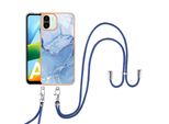 Custodia Con Cinturino Per Xiaomi Redmi A1, Bumper In Tpu A Fantasia, Custodia Protettiva Con Cinturino Regolabile Blu