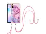Custodia Con Cinturino Per Xiaomi Redmi 9A, Bumper In Tpu A Fantasia, Custodia Protettiva Con Cinturino Regolabile Rosa