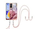 Custodia Con Cinturino Per Xiaomi Redmi Note 11Pro 5G / 4G, Paraurti In Tpu A Fantasia, Custodia Protettiva Con Cinturino Regolabile Oro Rosa