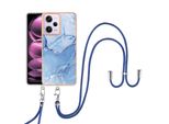 Custodia Con Cinturino Per Xiaomi Poco X5 Pro/Redmi Note 12 Pro 5G, Paraurti In Tpu A Fantasia, Custodia Protettiva Con Cinturino Regolabile Blu