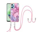 Custodia Con Cinturino Per Xiaomi Poco X5/Redmi Note 12 5G, Paraurti In Tpu A Fantasia, Custodia Protettiva Con Cinturino Regolabile Rosa