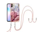 Custodia Con Cinturino Per Xiaomi Redmi 9A, Bumper In Tpu A Fantasia, Custodia Protettiva Con Cinturino Regolabile Rose Gold
