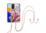 Custodia Con Cinturino Per Xiaomi Redmi Note 11S / Note 11 4G, Paraurti In Tpu A Fantasia, Custodia Protettiva Con Cinturino Regolabile Oro Rosa