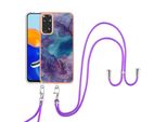 Custodia Con Cinturino Per Xiaomi Redmi Note 11S / Note 11 4G, Paraurti In Tpu A Fantasia, Custodia Protettiva Con Cinturino Regolabile Viola
