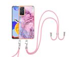 Custodia Con Cinturino Per Xiaomi Redmi Note 11Pro 5G / 4G, Paraurti In Tpu A Fantasia, Custodia Protettiva Con Cinturino Regolabile Rosa
