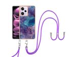 Custodia Con Cinturino Per Xiaomi Poco X5 Pro/Redmi Note 12 Pro 5G, Paraurti In Tpu A Fantasia, Custodia Protettiva Con Cinturino Regolabile Viola