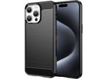 Custodia Per Iphone 15 Pro Max In Silicone Tpu Morbido, Fibra Di Carbonio, Custodia Protettiva Antiurto Nera