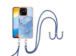 Custodia Con Cinturino Per Xiaomi Redmi 10C, Bumper In Tpu A Fantasia, Custodia Protettiva Con Cinturino Regolabile Blu