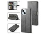 Custodia Per Iphone 15 Custodia Flip In Pelle Con Chiusura Magnetica E Supporto, Custodia Protettiva Nera