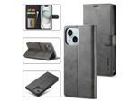 Custodia Per Iphone 15 Plus Custodia Flip In Pelle Con Chiusura Magnetica E Supporto, Custodia Protettiva Nera