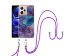 Custodia Con Cinturino Per Xiaomi Redmi Note 12 Pro+, Paraurti In Tpu A Fantasia, Custodia Protettiva Con Cinturino Regolabile Viola