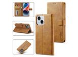 Custodia Per Iphone 14 Custodia Flip In Pelle Con Chiusura Magnetica E Supporto, Custodia Protettiva Giallo