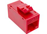 Inline 8Er Pack Keystone RJ45 Buchse/Buchse Ungeschirmt Cat.6A Rot (76217R)
