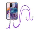 Custodia Con Cinturino Per Xiaomi Redmi 12C, Paraurti In Tpu A Fantasia, Custodia Protettiva Con Cinturino Regolabile Viola