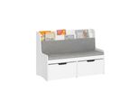 Sobuy KMB66-W Panca Per Bambini Cassetta Per Giocattoli Panca Per Bambini Contenitore Con Rotelle Panca Per Scarpe Con Cuscino Bianco