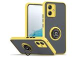 Custodia Per Motorola Moto G54 Traslucida Opaca In Tpu Con Supporto Ad Anello E Supporto Giallo