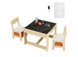 Kindersitzgruppe - Kindertisch & 2 Kinderstühle - P2-Grad MDF Kindertisch-Set - Stabile Kindermöbel mit doppelseitiger Tischplatte & Aufbewahrungsbox - Kindermöbelset