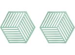 Krumble Presina Esagono - Set Di 2 - Sottopentola - Presina - Griglia Per Pentole - Presina In Silicone - Resistente Al Calore - Verde - 16 X 14 Cm