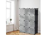 Tolletour Armadio Fai Da Te 12 Scomparti A Innesto Sistema Di Scaffalatura Armadio Combinato A Innesto Con Porta 140X105X35Cm Resistente All'acqua E Alla Polvere