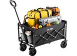 Vevor Carrello A Mano 66X45X46 Cm, 102 Kg Carrello Da Trasporto Pieghevole Con Ruote Per Tutti I Terreni, Carrello Multiuso Per Esterni Con Maniglia Regolabile, Carrello Da Campeggio