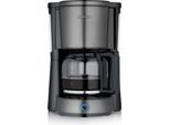 Severin Ka 9340, Caffettiera A Filtro, 1,25 L, Caffè Macinato, 1000 W, Nero, Acciaio Inox