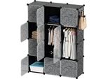 Bettizia 12 Scatole Sistema Di Scaffalatura Fai Da Te Armadio Armadio Armadio Scaffale A Innesto 140X105X35Cm Bianco E Nero
