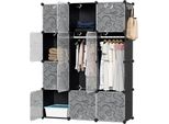 Aopunly 12 Scatole Sistema Di Scaffalatura Fai Da Te Armadio Armadio Armadio Scaffale A Innesto 140X105X35Cm Bianco E Nero