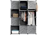 Tolletour 12 Scatole Sistema Di Scaffalatura Fai Da Te Armadio Armadio Armadio Scaffale A Innesto 140X105X35Cm Bianco E Nero