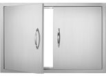 Porta Di Accesso Al Barbecue, 838 X 558 X 46 Mm, Doppia Porta Per Cucina Esterna, Porta In Acciaio Inox Ad Incasso, Porta Verticale A Parete Con Maniglie, Per Isola Barbecue, Stazione Barbecue, Mobile Esterno, Ecc.