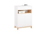 Sobuy Credenza Armadio Da Cucina Cassettiera Armadio Da Corridoio Buffet Cassettiera Da Cucina Armadio Portaoggetti Bianco Naturale Wht Circa 60X85X34Cm FSB97-WN