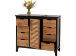 Cassettiera HWC-O63, Cassettiera Armadio, Cassettiera Vintage Shabby 80X91X40Cm ~ Corpo Nero