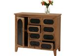 Cassettiera HWC-O63, Mobile Cassettiera Portaoggetti Vintage Shabby Industrial, Legno Metallo 80X91X40Cm ~ Corpo Naturale