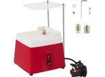 Levigatrice Elettrica Per Vetro - Levigatrice Da Tavolo Per Vetro - Alimentazione Automatica Dell'acqua - 65 W - 4200 Giri/Min - Teste Di Levigatura 1,6 Cm E 2,5 Cm - Spina Ue - Rosso