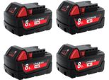 Batteria Di Ricambio, Capacità 8000Mah, Tecnologia Agli Ioni Di Litio, 4Pcs 8000Mah