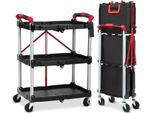 Carrello, Design A 3 Livelli, Ruote Bloccabili, Nero